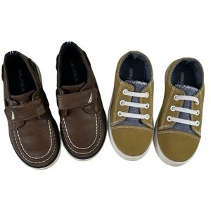 BUNDLE Oomphies Sneakers/Nautica Boat Shoes Size 8 Toddler Boys’